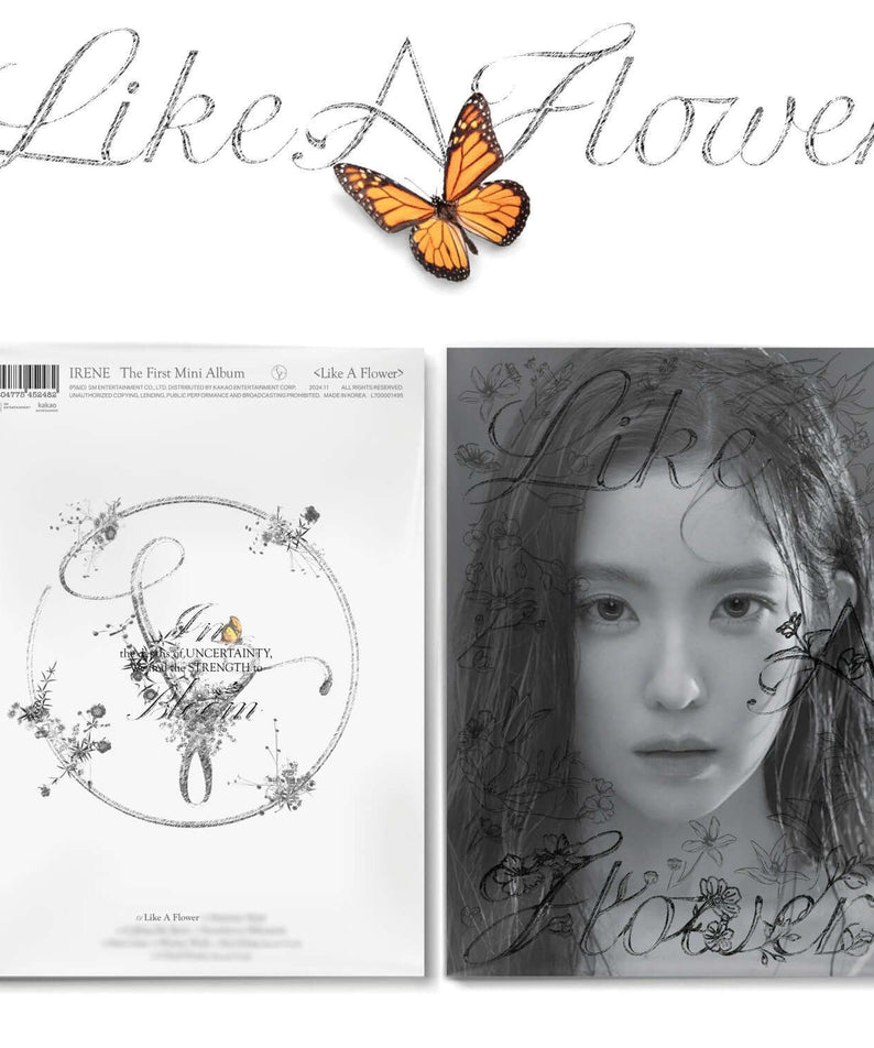 IRENE - 1st Album [Like A Flower] (Photo Book Ver.) - Album Kpop, photo book avec papillon orange et visuels floral, IRENE