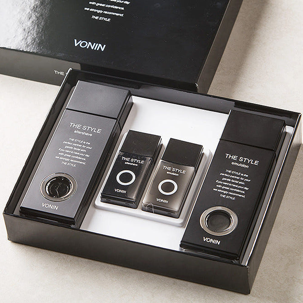 ISAKNOX  The Style Basic Basic Care Line 2 Pieces Planning Set en coffret noir, produits et étiquette VONIN sur table