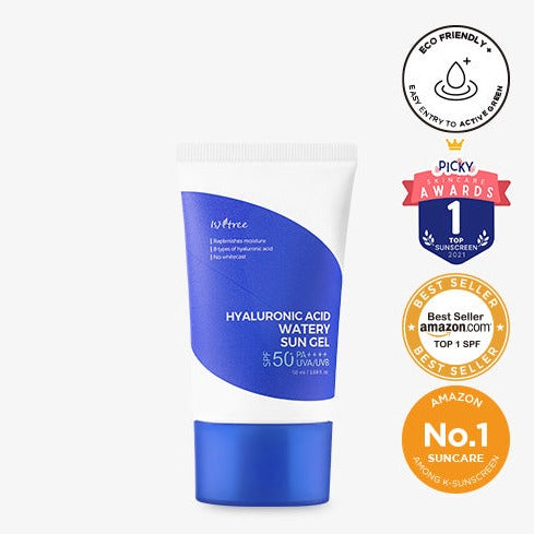 ISNTREE Hyaluronic Acid Watery Sun Gel SPF 50+ 50ml disponible sur Ma petite Coree, ton Eshop 100% K-beauty en direct de Seoul