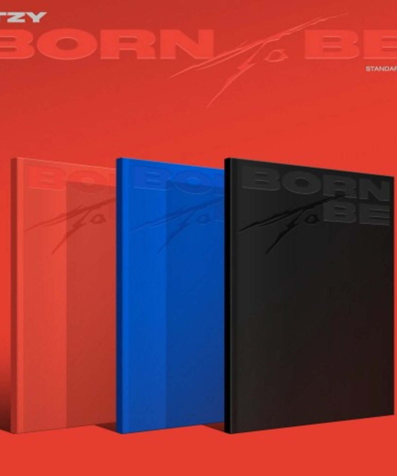 ITZY - [BORN TO BE] (STANDARD VER) (Random 1 of 3) - Album Kpop, visuel rouge avec boîtiers noir et bleu