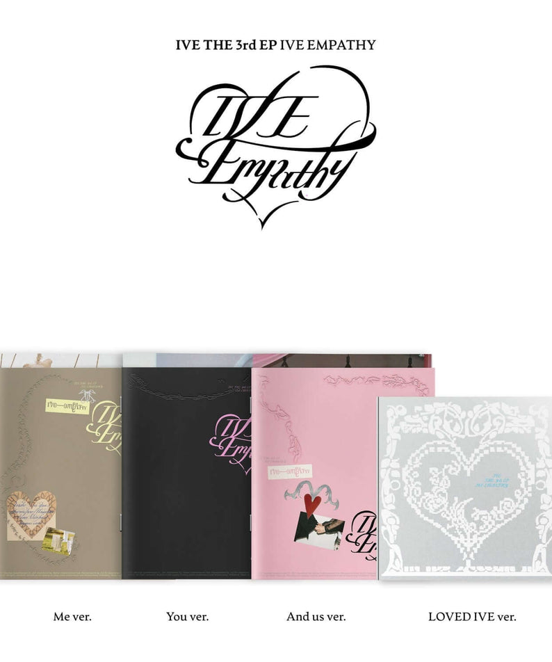 IVE - THE 3rd EP [IVE EMPATHY] (Random 1 of 4) - Album Kpop IVE, pochette et versions Me/You/And/Loved illustrées.