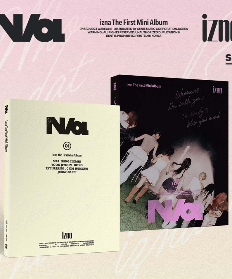 IZNA - [N/a] (iz Ver. / na Ver.) (Set of 2) - Album Kpop : coffret N’ba avec photo de couverture sur fond rose