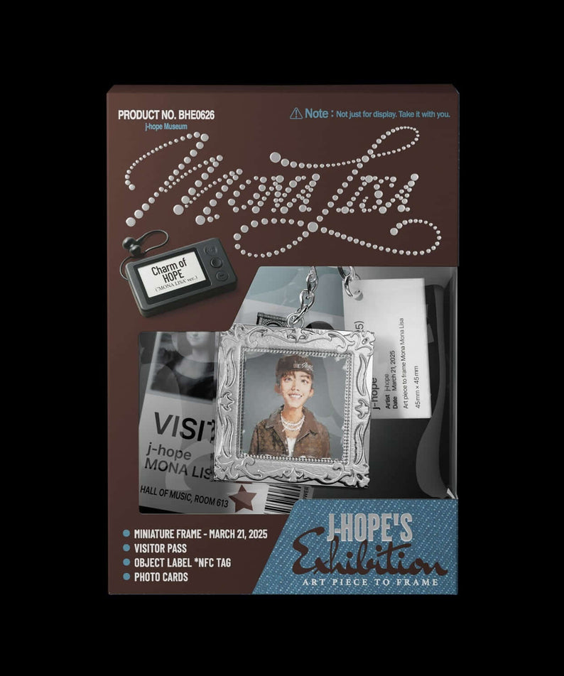 J-HOPE - [Charm of HOPE] (‘MONA LISA' ver.) - Album Kpop, coffret photo et cartes, design noir artée, marque J-HOPE