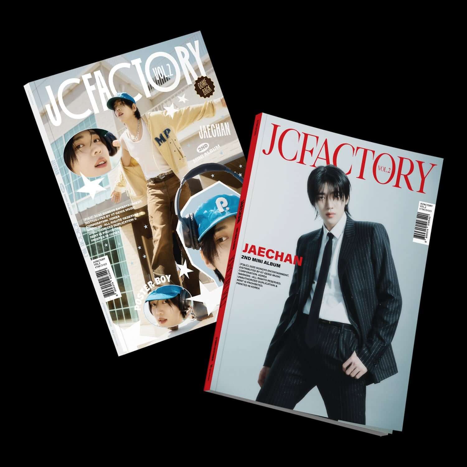 JAECHAN - 2nd Mini Album [JCFACTORY vol.2] (Set of 2) - Album Kpop, coffret marque JAECHAN sur fond noir