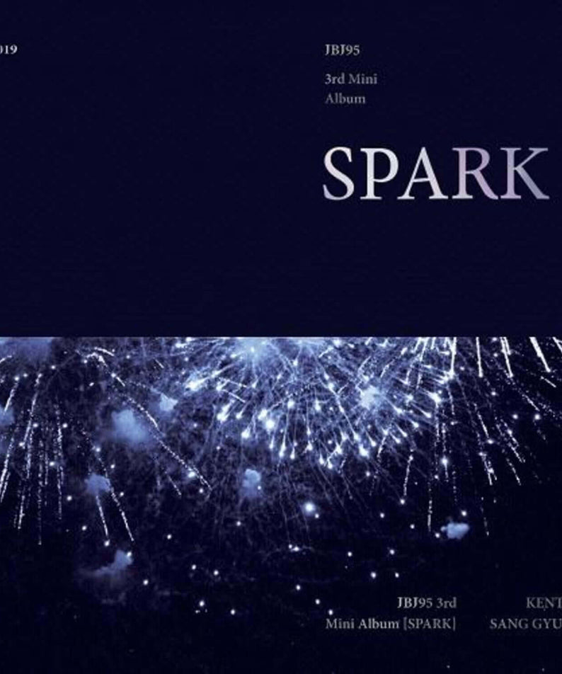 JBJ95 - 3rd Album [SPARK] Chapter. 2 Ver. - Album Kpop, visuel nuit feux d’artifice sur fond bleu