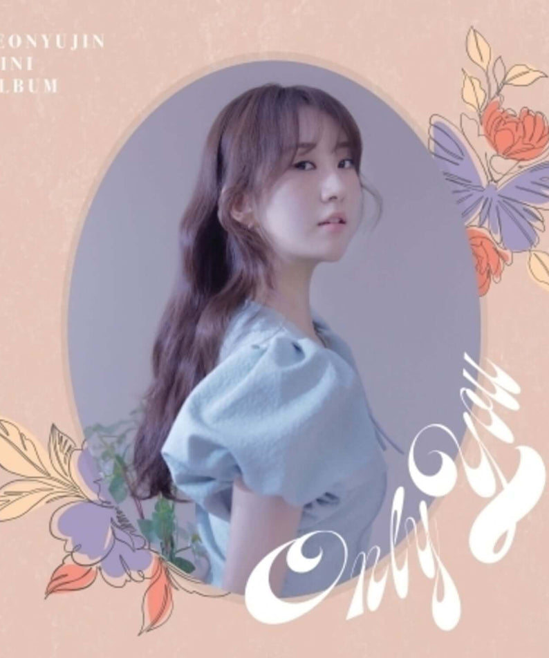 JEON YUJIN - [Only You] - Album Kpop, cover avec Jeon Yujin portrait pastel et fleurs, design floral de l’album.