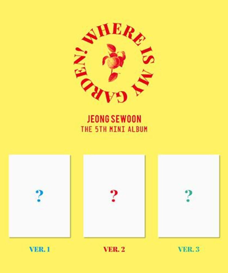JEONG SEWOON - THE 5TH MINI ALBUM [Where is my Garden!] (3 Random 1) - Album Kpop : visuels jaune avec 3 versions (Ver.1-3).