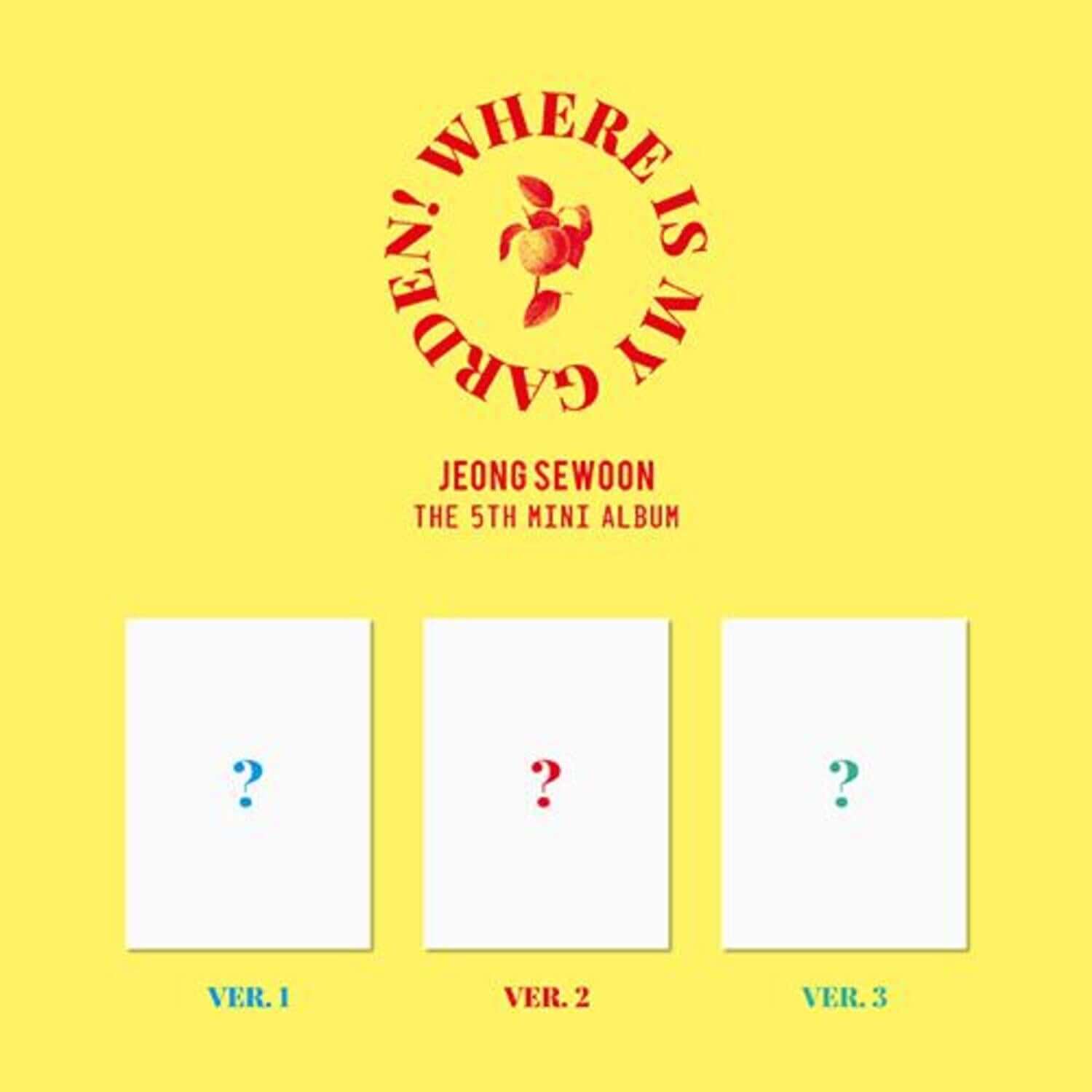 JEONG SEWOON - THE 5TH MINI ALBUM [Where is my Garden!] (3 Random 1) - Album Kpop : visuels jaune avec 3 versions (Ver.1-3).