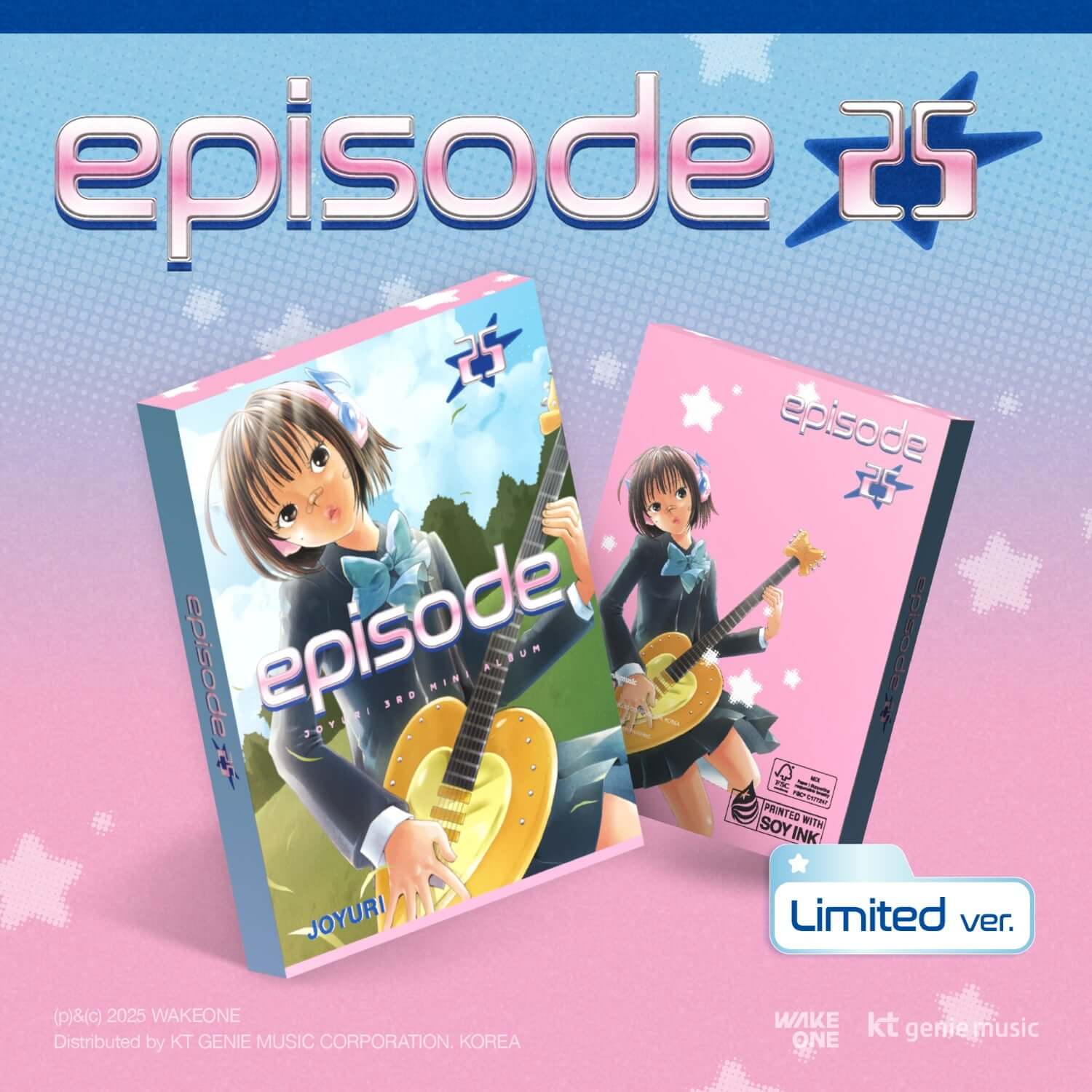 JO YURI - 3rd Mini Album ’Episode 25‘ Episode: Moment (Limited Edition) - Album Kpop, jaquette sur fond pastel bleu/rose