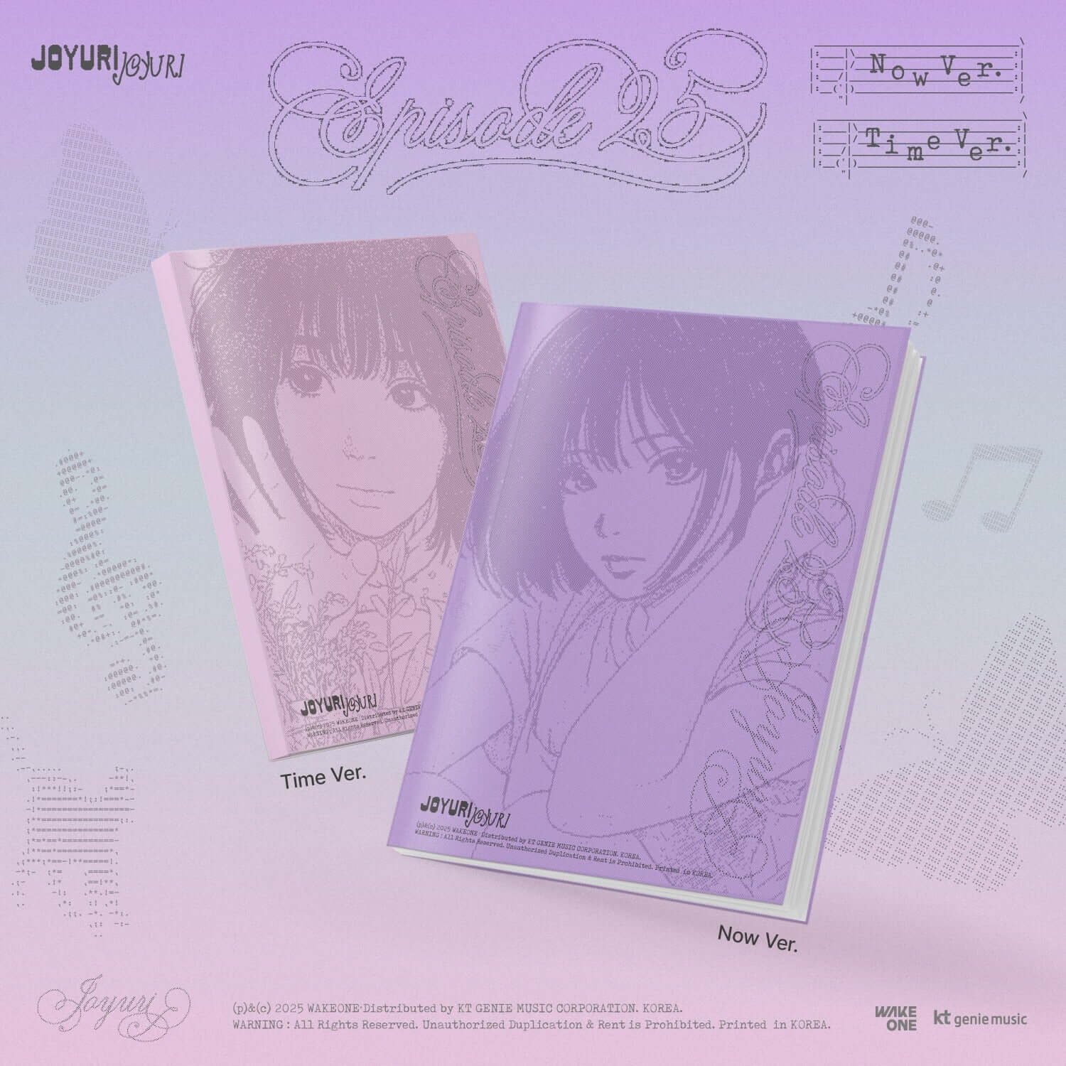 JO YURI - 3rd Mini Album ’Episode 25‘ (Random 1 of 2) - Album Kpop, pochette violette, visuel “Time Ver.” et “Now Ver.”