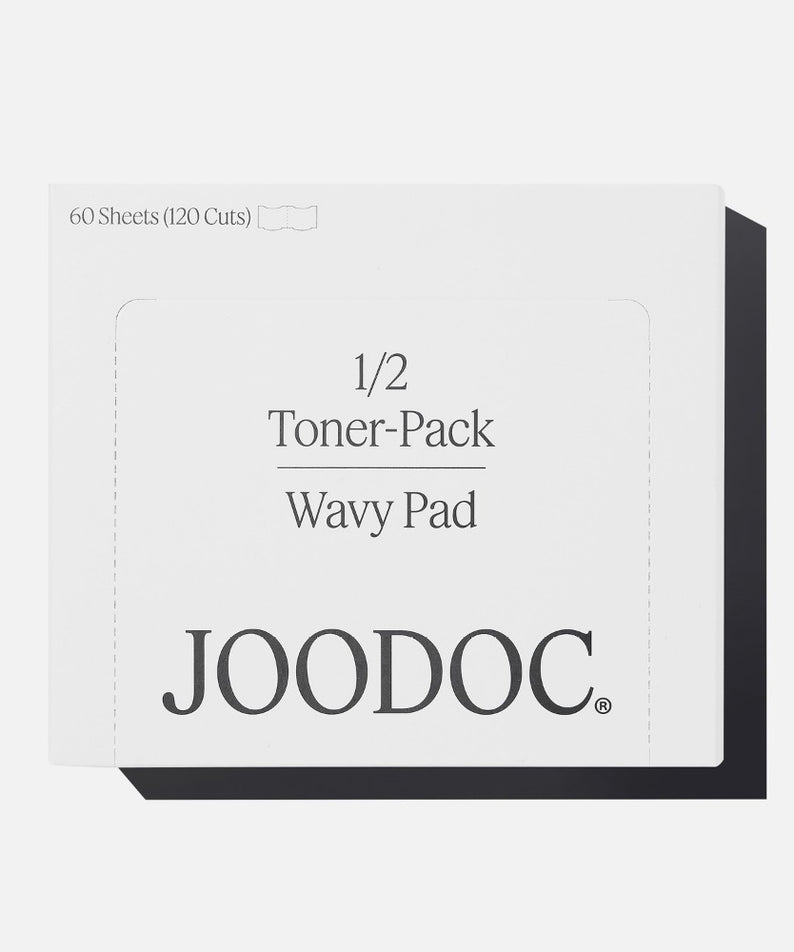 JOODOC  Premium Wavy Cotton For Toner Packs 60 sheets 120 cuts : pack de coton ondulé pour toner, visuel produit.