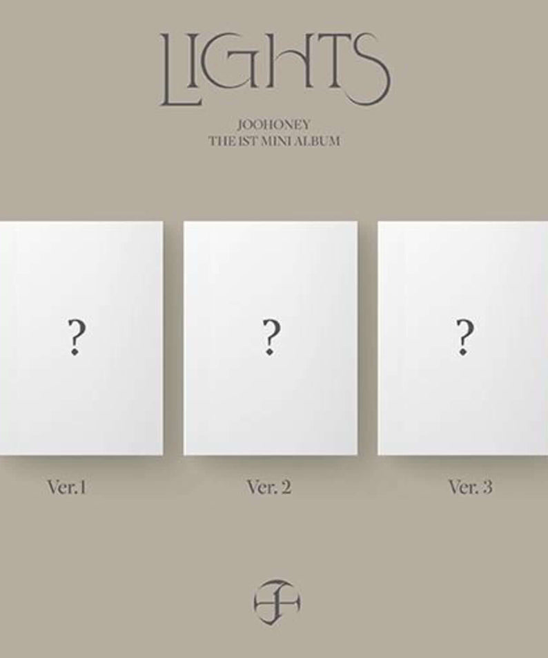 JOOHEON - 1st Album [LIGHTS] (VER.1 / VER.2 / VER.3) [3 Random 1] - Album Kpop, jaquettes trois versions sur fond clair