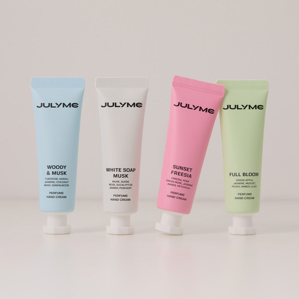 JULYME Perfume Shea Butter Hand Cream 30ml, tube crème parfumée sur fond clair, marque JULYME, vue produit