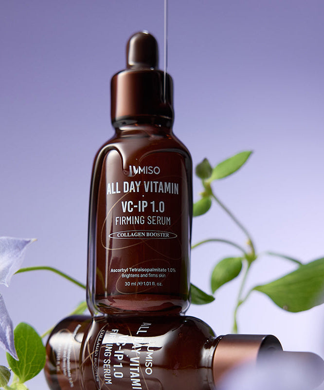 JUMISO All Day Vitamin VC-IP 1.0 Elasticity Serum, sérum d'élasticité avec booster de collagène, flacon marron élégant.