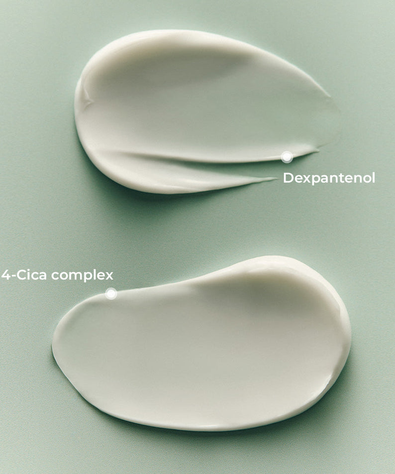 Texture de la crème JUMISO D-Panthenol Barrier Soothing Cream avec des ingrédients dexpanthenol et 4-Cica complex.