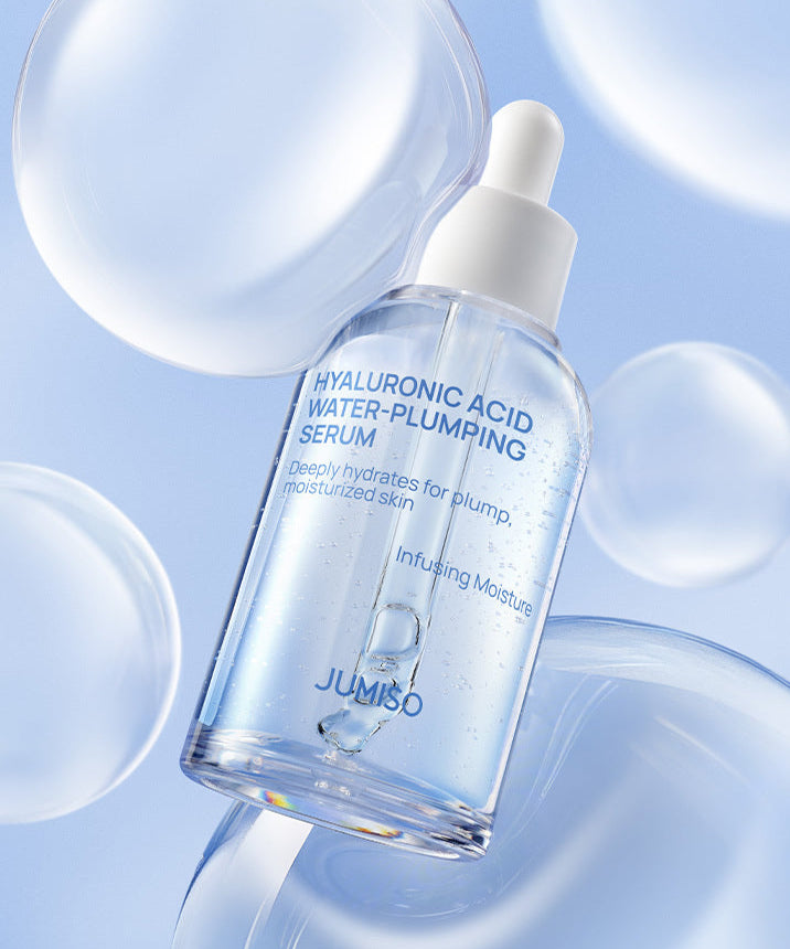 Sérum JUMISO Hyaluronic Acid Water Plumping Moisture Serumm avec acid hyaluronique pour hydratation intense et peau repulpée.
