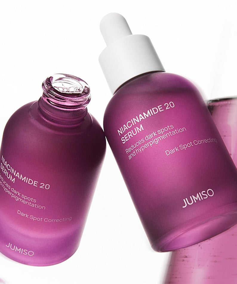 Sérum JUMISO Niacinamide 20 40ml anti-taches violettes, réduction pigmentation, soin visage.