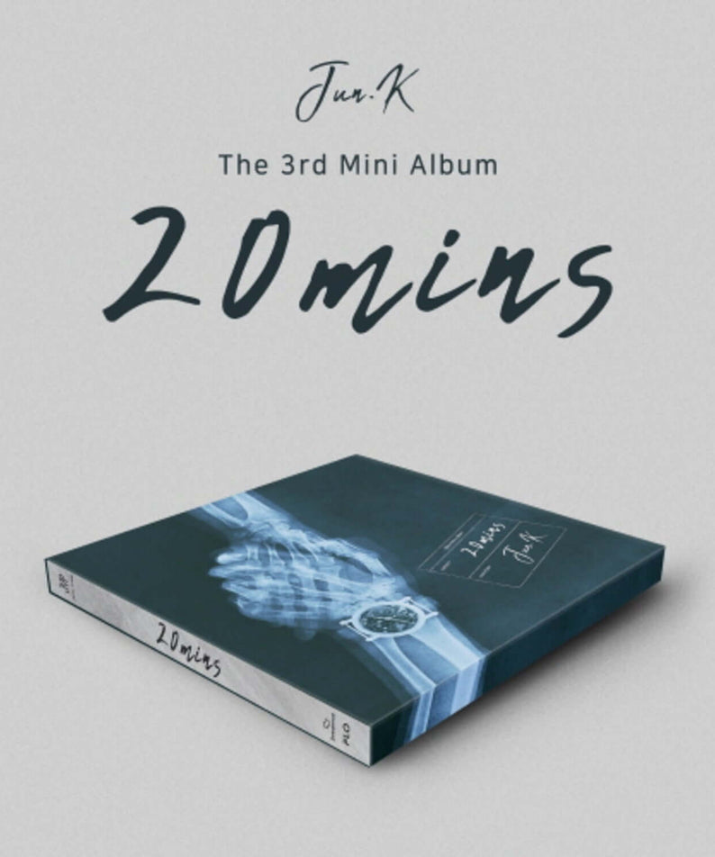 JUN. K - [20] - Album Kpop, couverture 20mins avec design moderne et pochette sombre, style K-pop/JUN. K