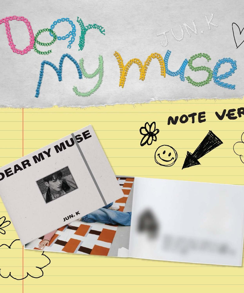 JUN. K - [Dear my muse] (Digipack Ver.) - Album Kpop, couverture du digipack sur fond visuel coloré, marque JUN. K