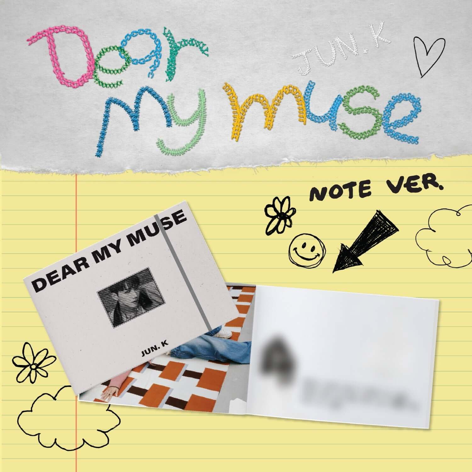 JUN. K - [Dear my muse] (Digipack Ver.) - Album Kpop, couverture du digipack sur fond visuel coloré, marque JUN. K