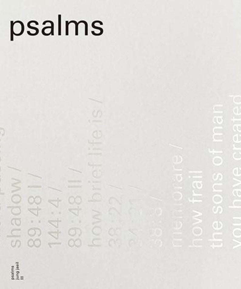 JUNG JAEIL - [psalms] - Album Kpop : jaquette minimaliste «psalms» en typographies blanches sur fond clair
