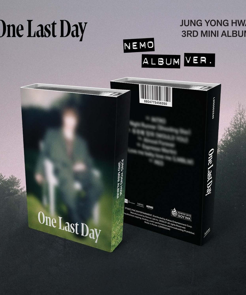 JUNG YONGHWA - 3rd Mini Album [One Last Day] (NEMO ALBUM) * LIMITED EDITION - Album Kpop, coffret noir sur fond nature