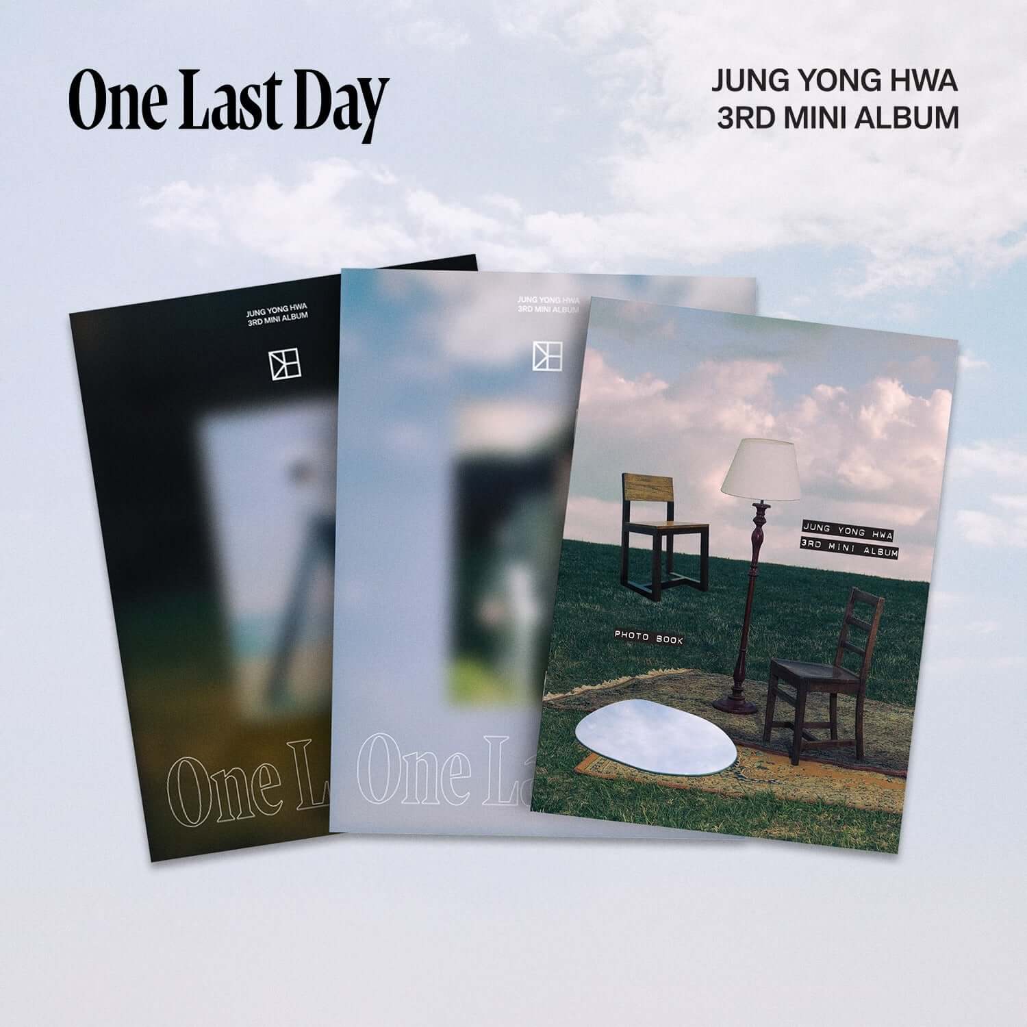 JUNG YONGHWA - 3rd Mini Album [One Last Day] (PHOTO BOOK) - Album Kpop : pochette et photo book sur fond ciel