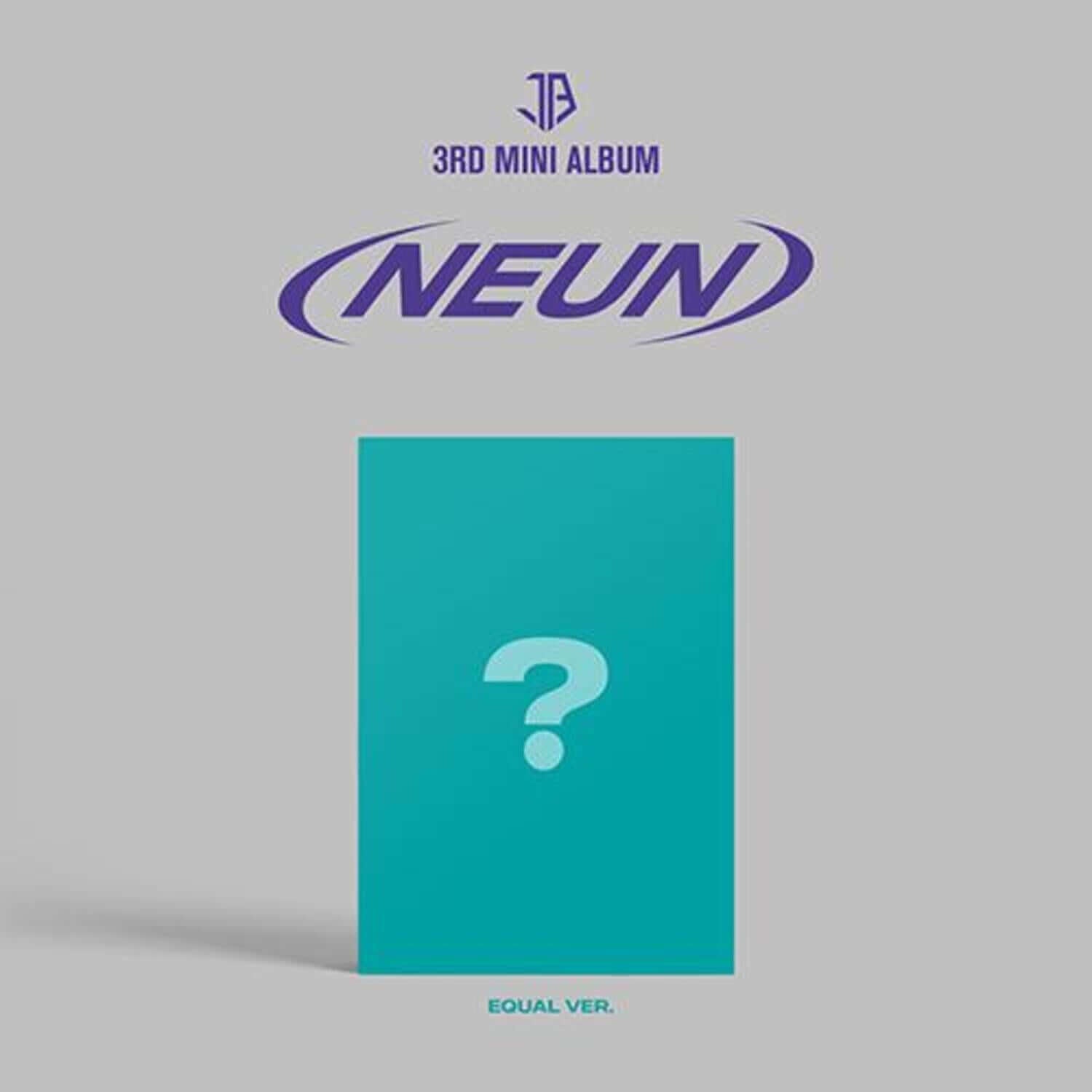 JUST B - 3RD [= (NEUN)] (Equal ver.) - Album Kpop JUST B, couverture teal “?” sur fond gris, mini album officiel