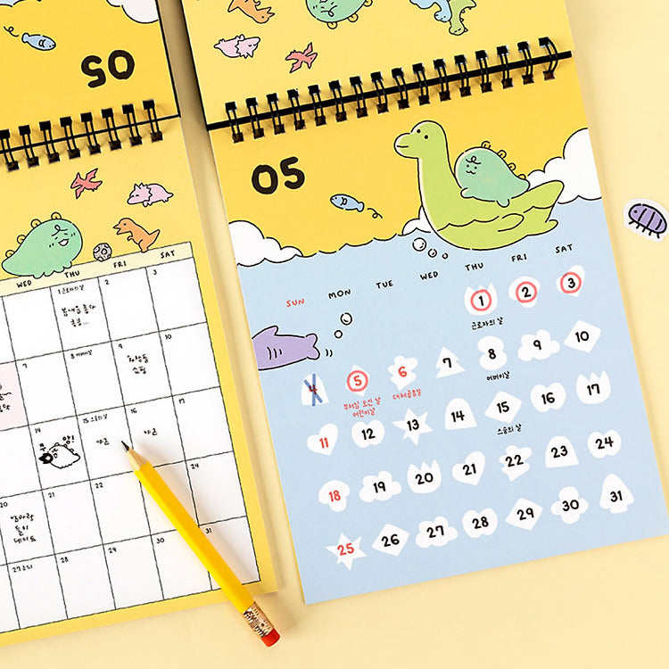 KAKAO FRIENDS Jordi Dino 2025 Calendar disponible sur Ma petite Coree, ton Eshop 100% K-beauty en direct de Seoul
