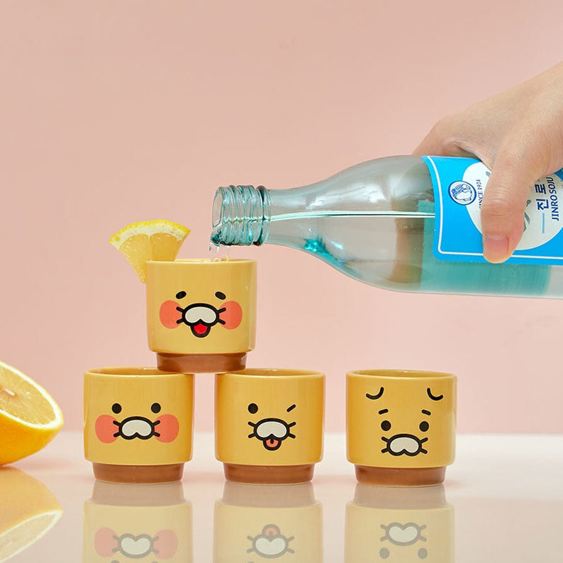 KAKAO FRIENDS Random Choonsik Soju Cup x4 disponible sur Ma petite Coree, ton Eshop 100% K-beauty en direct de Seoul
