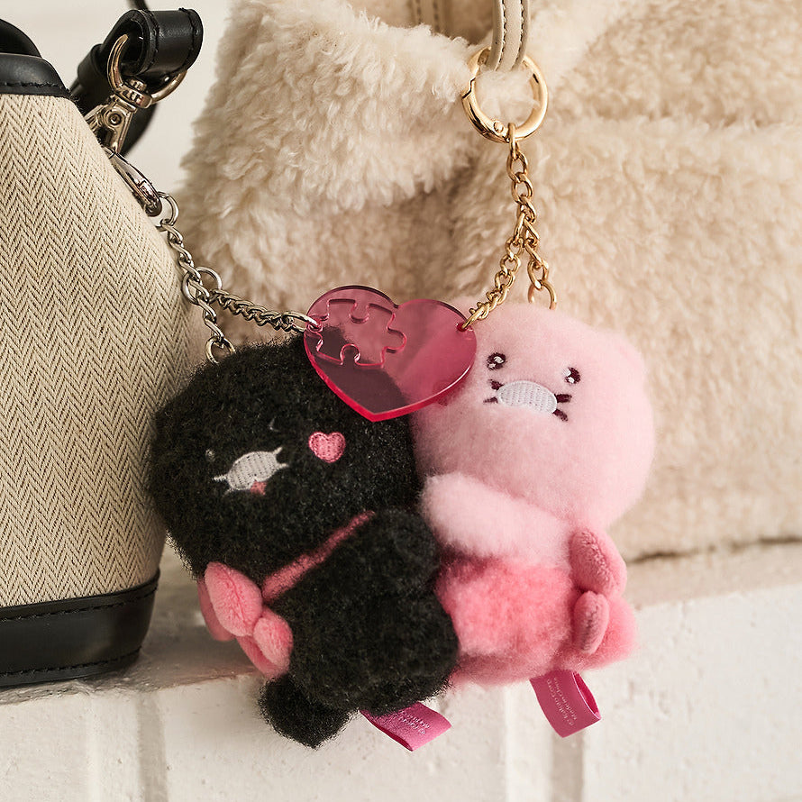 KAKAO FRIENDS Black Chun Magnet Keychain Doll Set