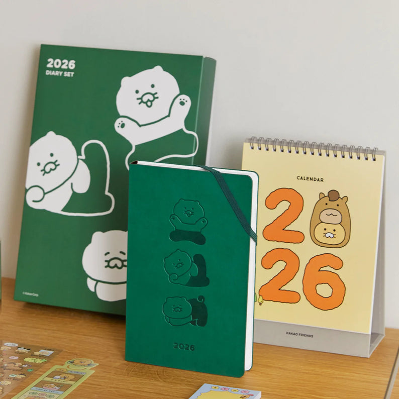 KAKAO FRIENDS Diary Set Green Chunshik 2026