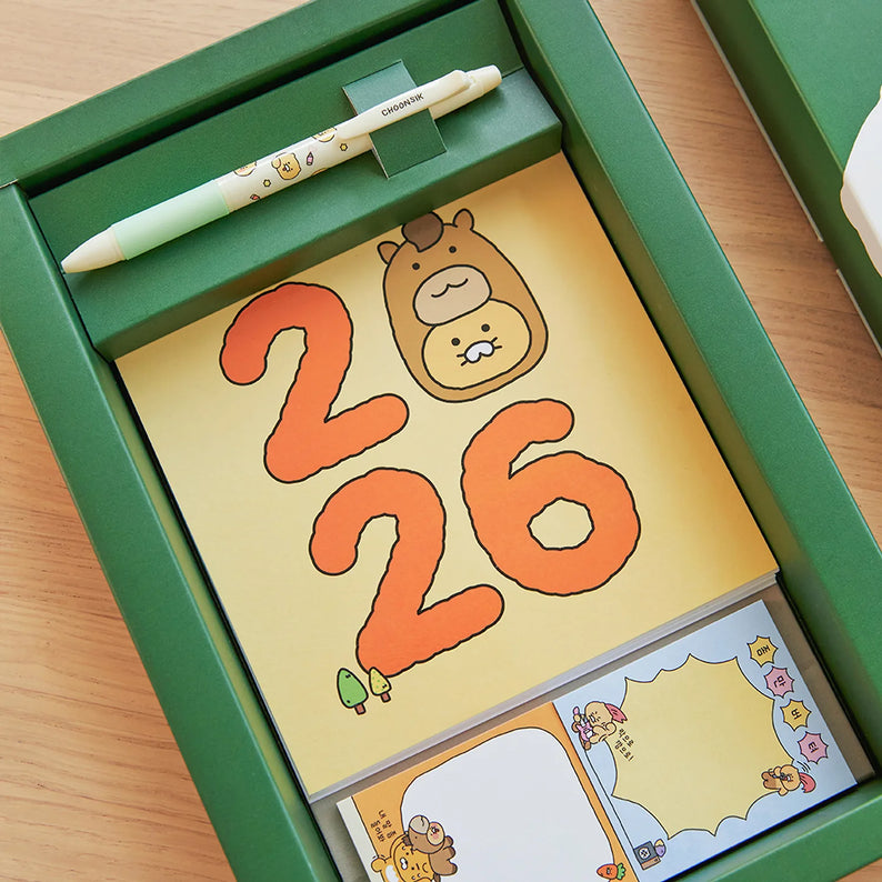 KAKAO FRIENDS Diary Set Green Chunshik 2026