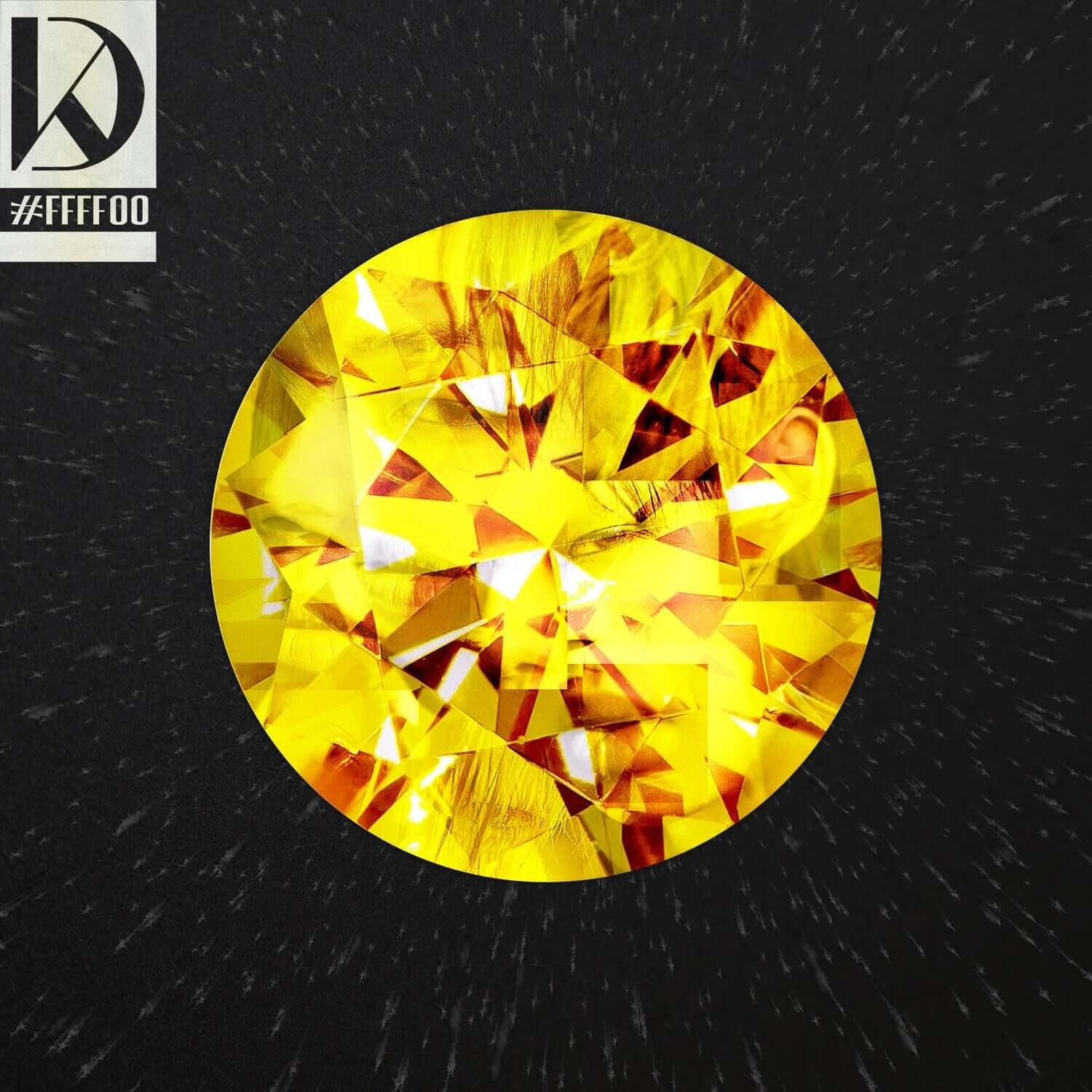 KANG DANIEL - [YELLOW] - Album Kpop, visuel disque jaune éclatant, couverture noire #F-RFR00, style pop K-pop.