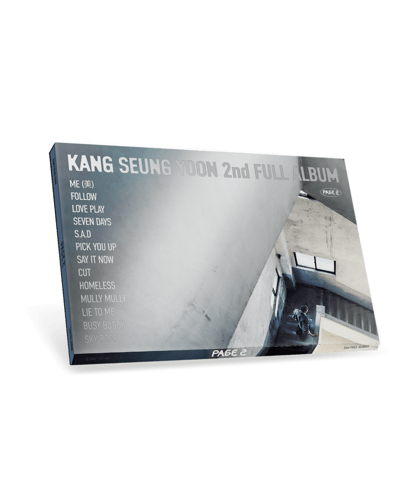KANG SEUNG YOON - 2nd FULL ALBUM [PAGE 2] OUTRO ver. - Album Kpop, pochette style visuel urbain sur fond noir