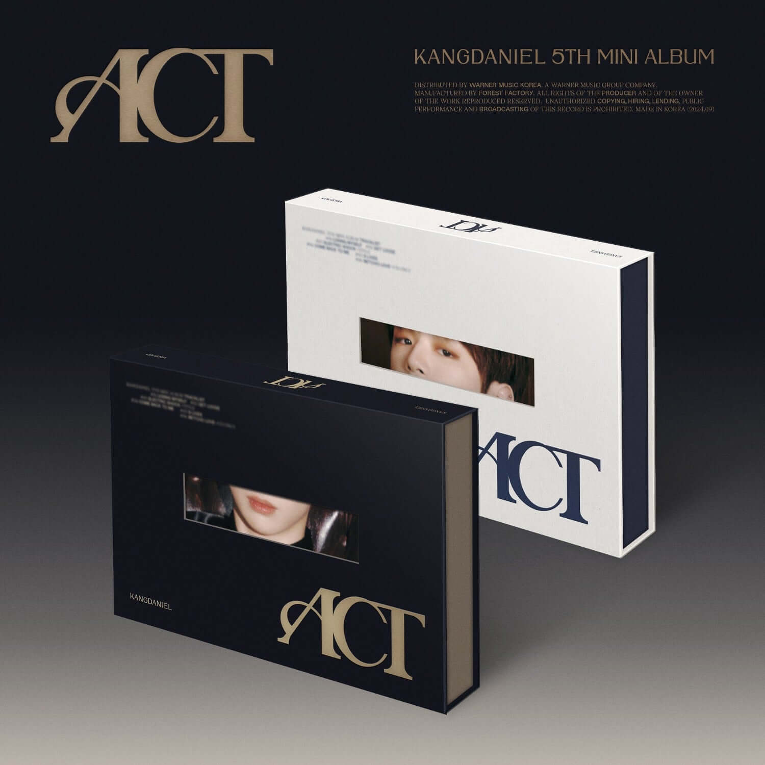 KANGDANIEL - 5 [ACT] (A VER., B VER.) (Set of 2) - Album Kpop, coffret noir & blanc avec visuels de photos, marque KANGDANIEL.