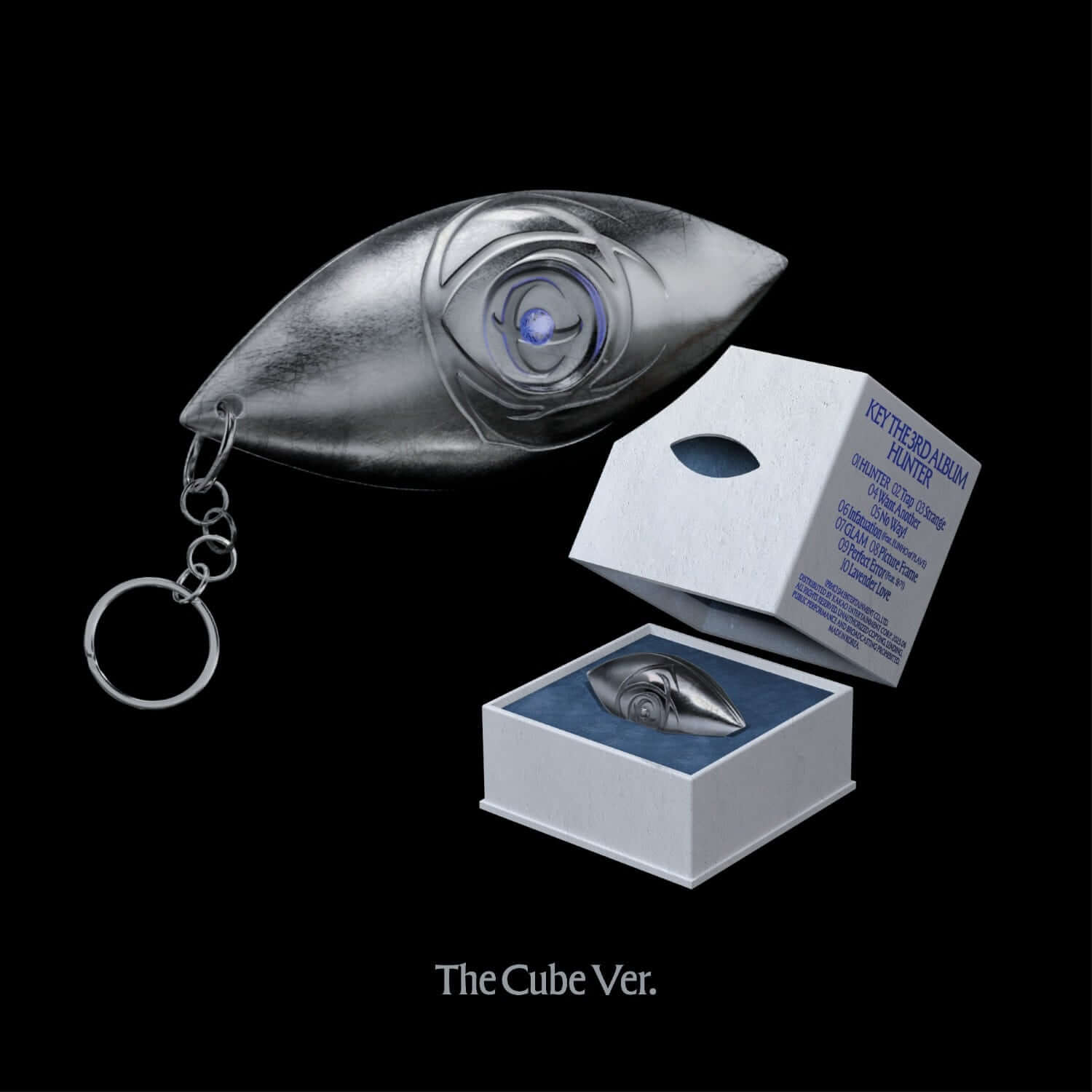 KEY - 3rd Album [HUNTER] (The Cube Ver.) - Album Kpop sur fond noir, visuel “The Cube Ver.” du coffret.