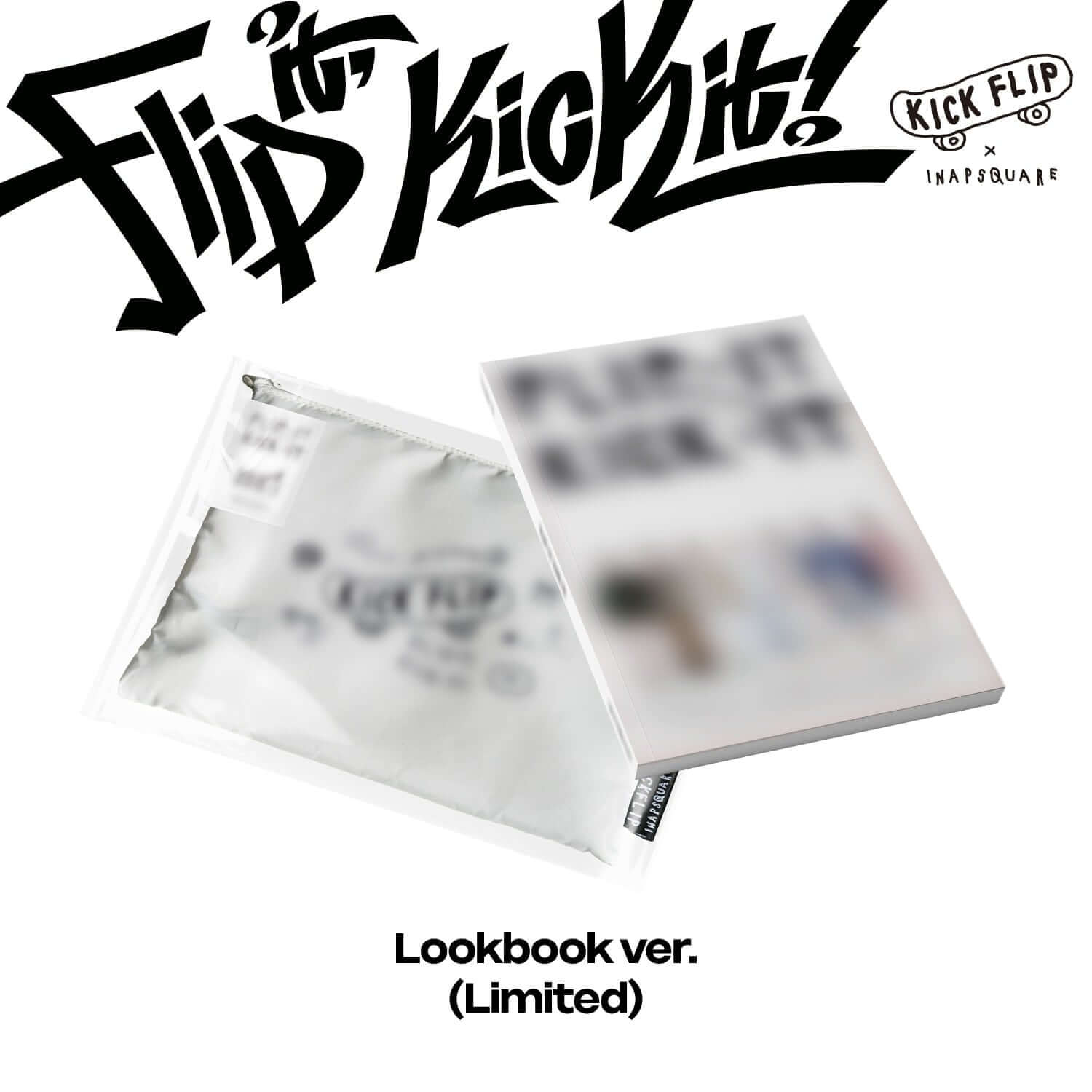 KICKFLIP - 1st Mini Album [Flip it, Kick it!] (Lookbook ver.) - Album Kpop : lookbook limité, visuel noir/blanc, packaging.