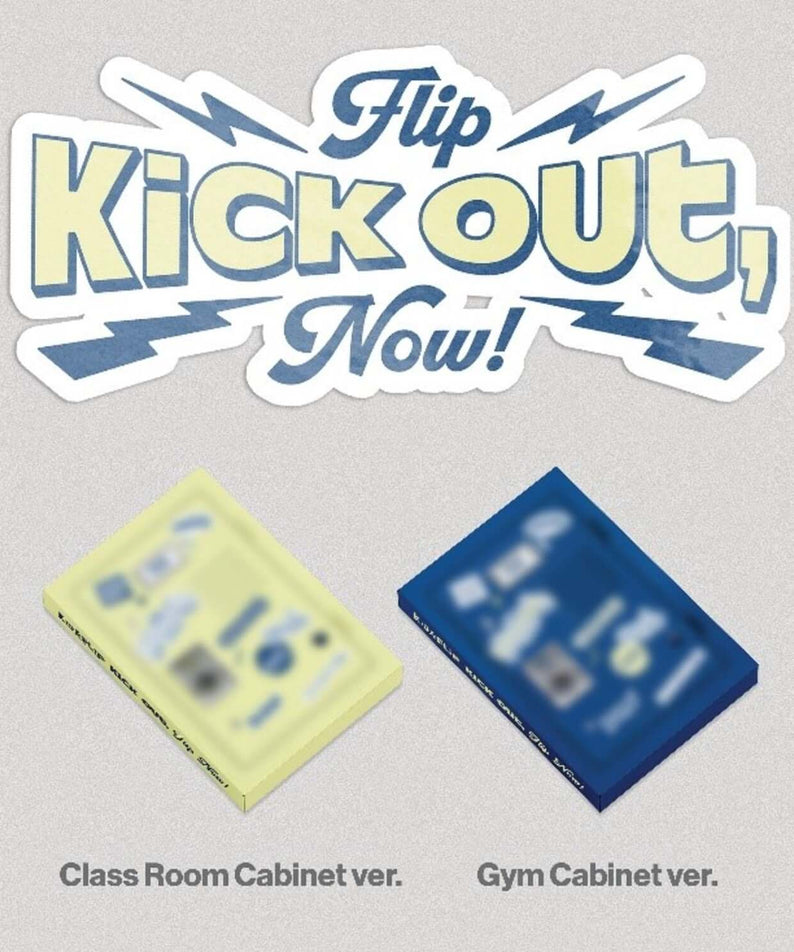 KICKFLIP - [Kick Out, Flip Now!] (Set of 2) - Album Kpop KICKFLIP : pochettes Class Room & Gym Cabinet sur fond gris