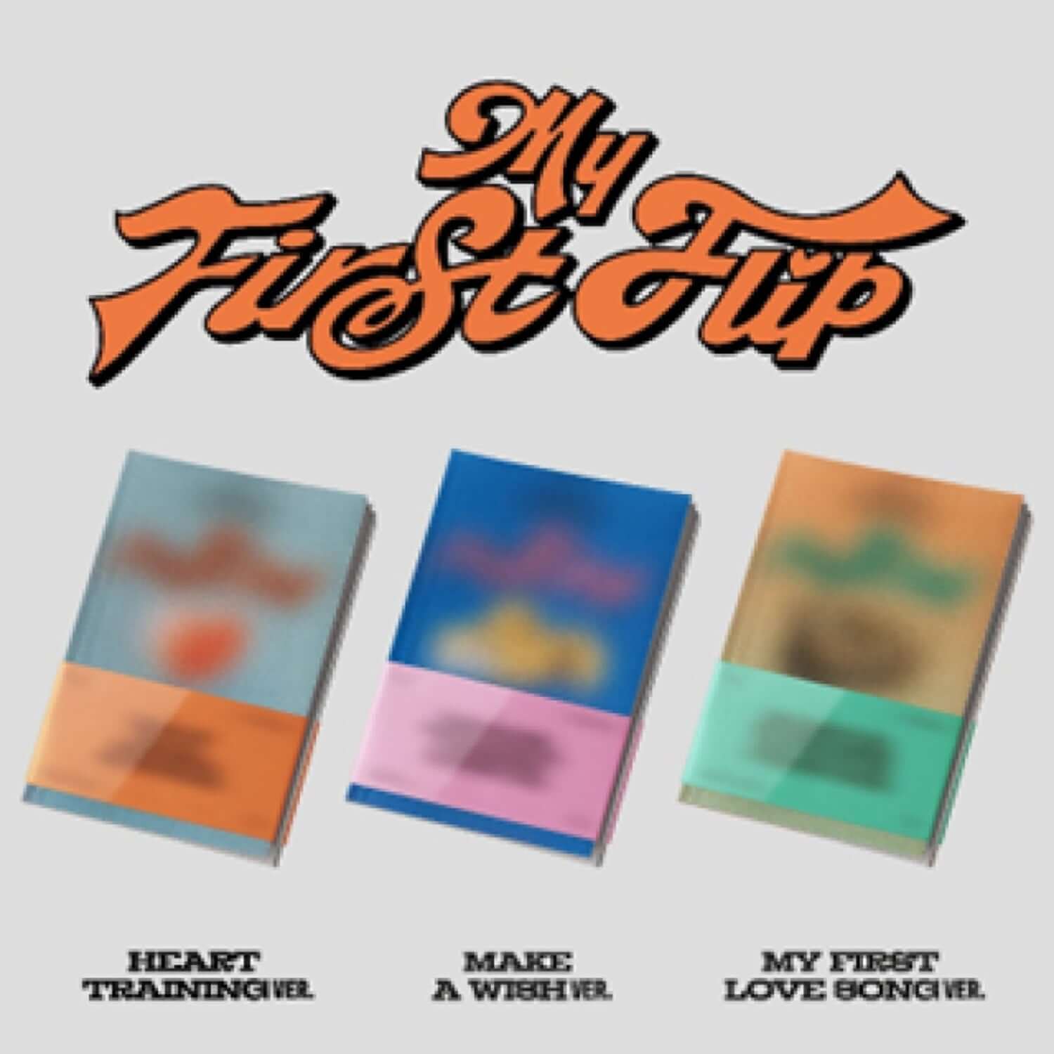 KICKFLIP - [My First Flip] (Random 1 of 3) - Album Kpop, visuel couverture avec pochettes colorées de KICKFLIP