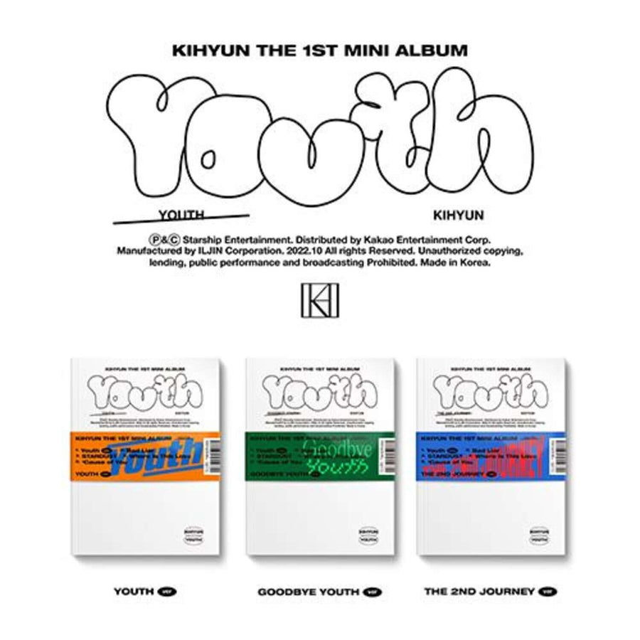 KIHYUN - 1ST [YOUTH] (Random 1 of 3) - Album Kpop