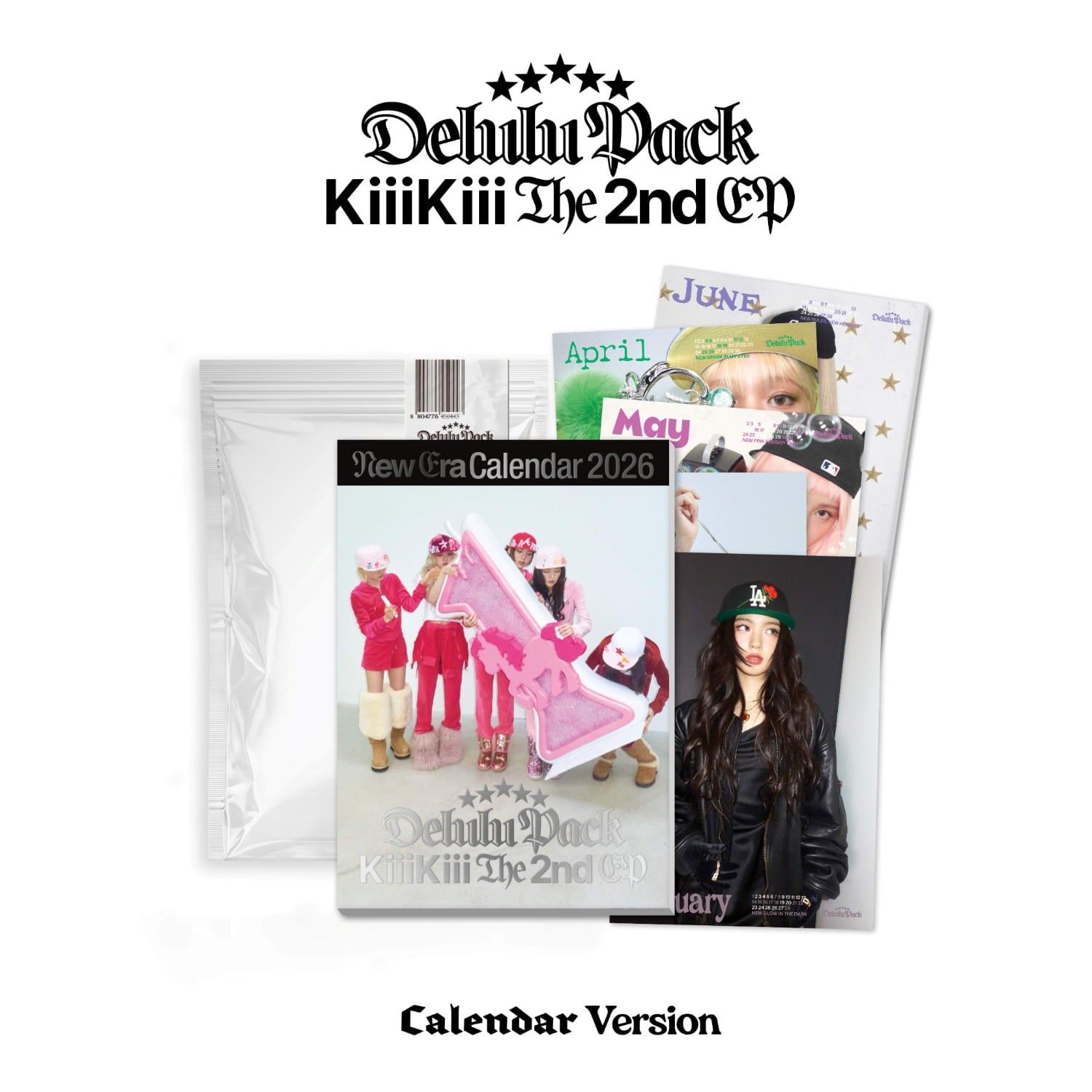KIIIKIII - The 2nd EP [Delulu Pack] (Calendar. Version) - Album Kpop, pack calendrier DehuhuiPack sur fond blanc