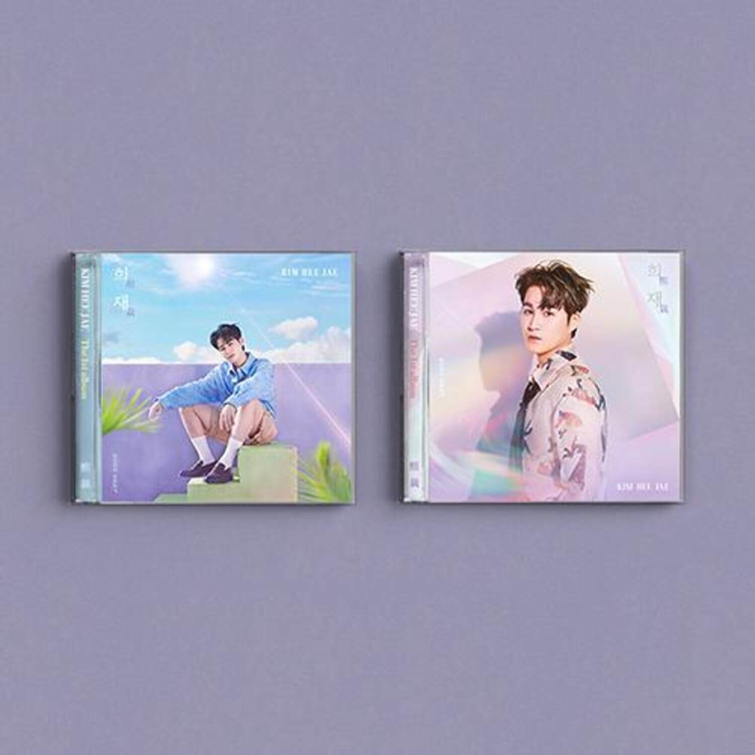 KIM HEEJAE - [熙栽] ( Jewel ver. [2 Random 1]) - Album Kpop : deux versions sur fond bleu, photo de Kim Heejae, style pastel.