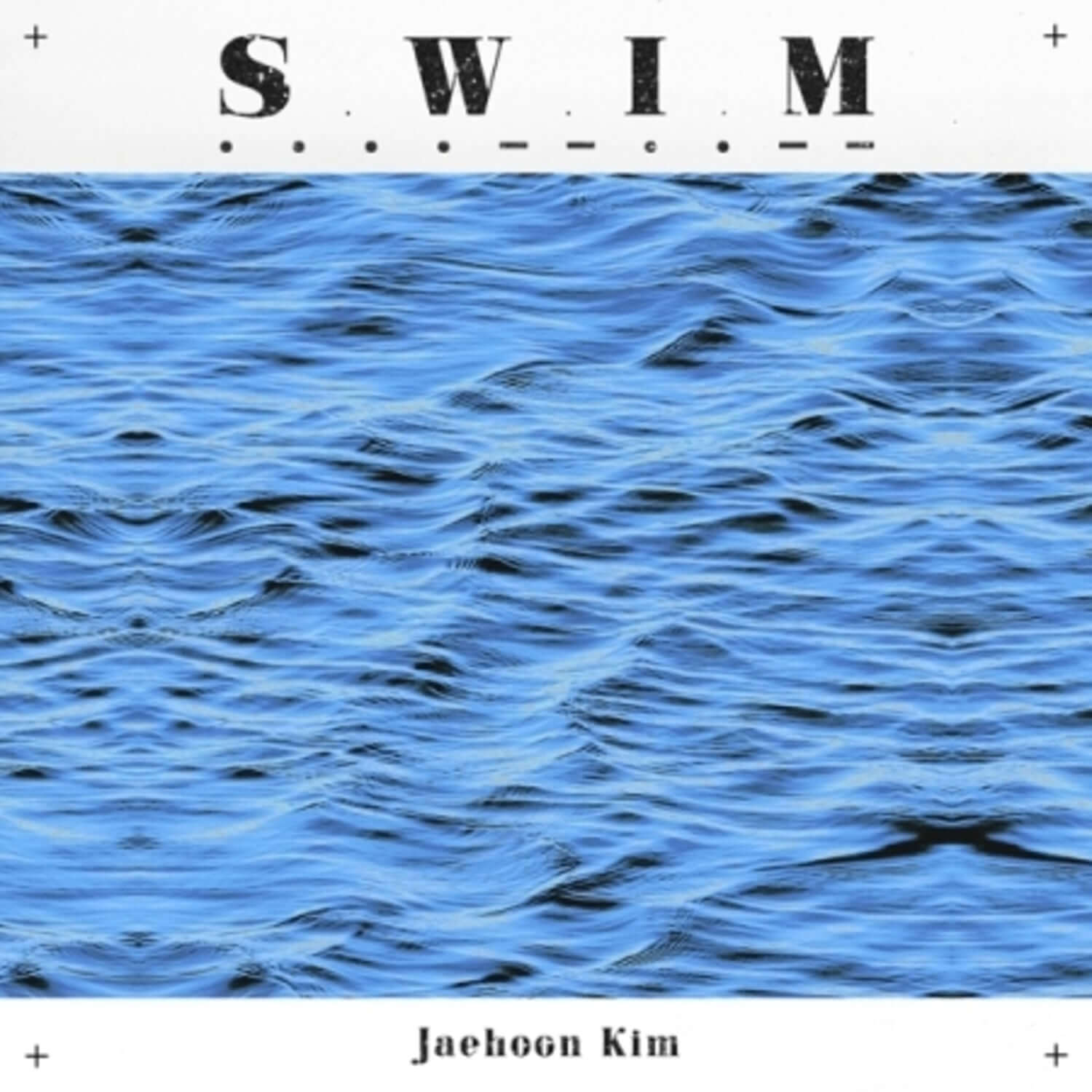 KIM JAEHOON - [S.W.I.M] - Album Kpop : couverture bleue avec vagues, titre S.W.I.M et nom Jaehhoon Kim, visuel marin.