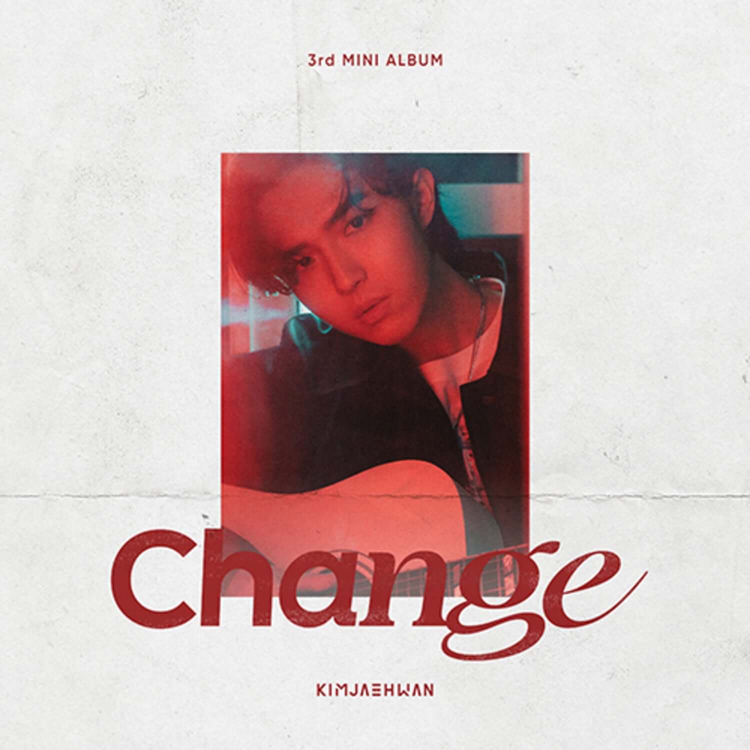 KIM JAEHWAN - 3rd MINI ALBUM [Change] ing Ver. - Album Kpop, pochette avec portrait stylé rouge et titre Change