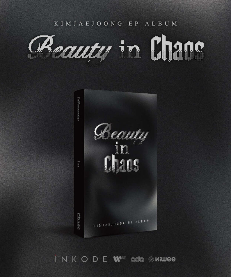 KIM JAEJOONG - [Beauty in Chaos] (kiwee Ver.) - Album Kpop, jaquette noire sur fond sombre, marque Kiwee.