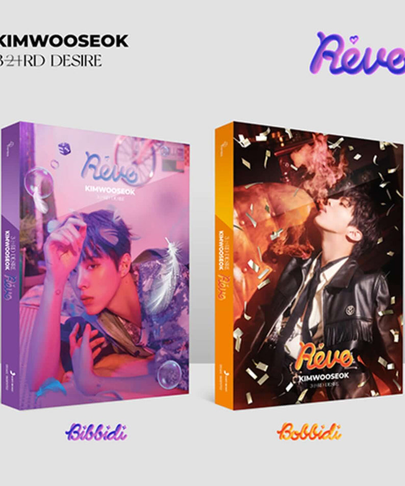 KIM WOOSEOK - 3RD DESIRE [Reve] Bobbidi ver. Bibbidi ver. (Set) Album Kpop : coffret complet, visuels Réve/Bibbidi.