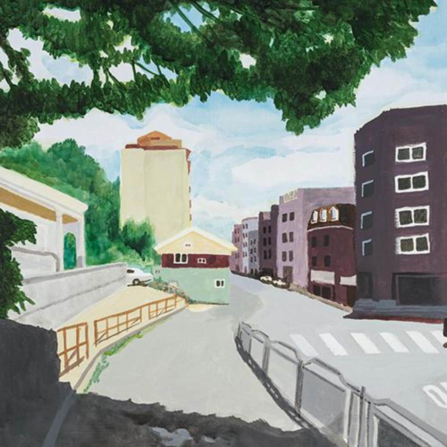 KIMMOKIN - 4th Album - Album Kpop : livret dans une scène urbaine colorée, marque KIMMOKIN, parc et immeubles en arrière-plan.