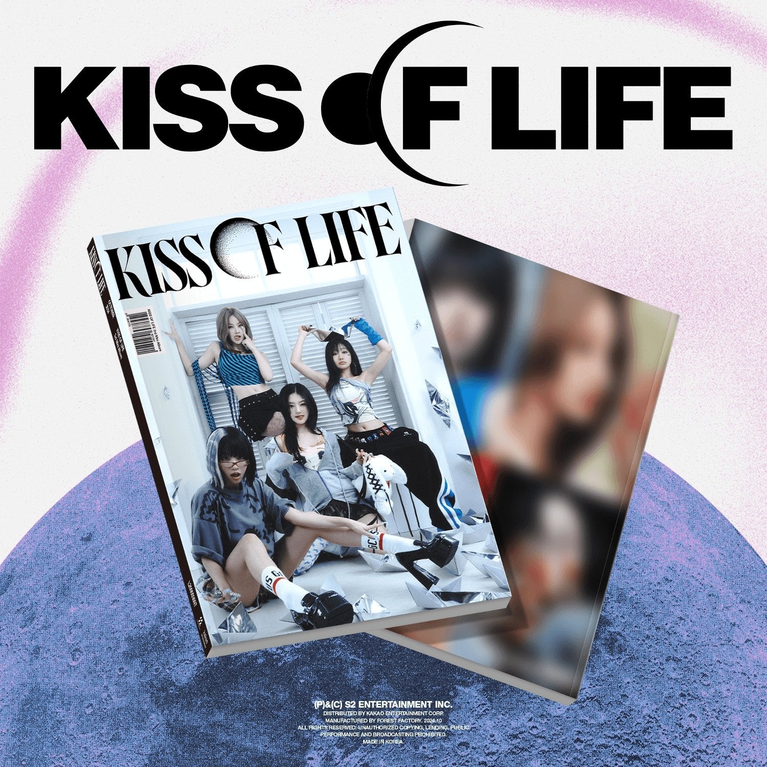 KISS OF LIFE - 3rd Album [Lose Yourself] (Magazine Ver.) - Album Kpop, couverture KISS OF LIFE avec photos du groupe sur fond violet
