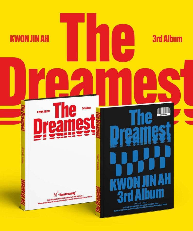 KWON JINA - 3rd Album [The Dreamest] - Album Kpop : jaquette The Dreamest, deux versions, fond jaune lumineux, KWON JINAH